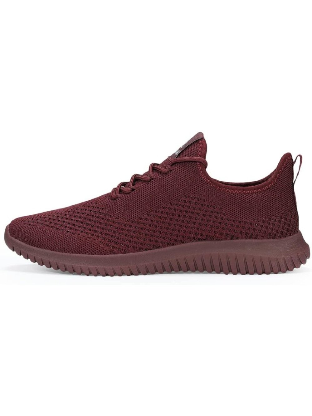 Men's All Burgundy Ultra Lightweight Non Slip Breathable Mesh Workout Sneakers - Picture 5 of 6